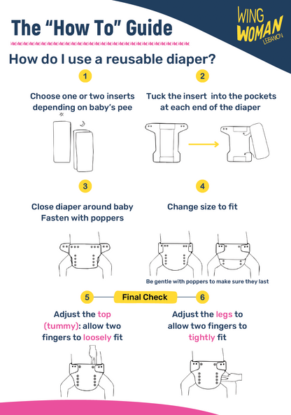 Reusable Diaper Kit - 3 Diapers & 12 Towels